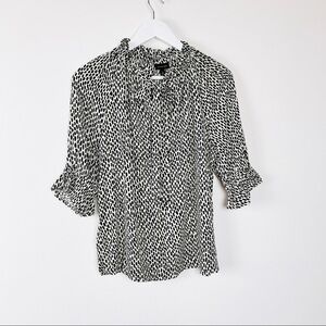 Who What Wear Animal Print Bow Tie Top Size Small